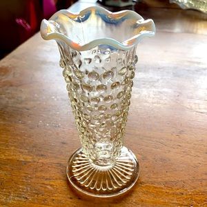 VTG Anchor Hocking opalescent hobnail 5 1/2” vase